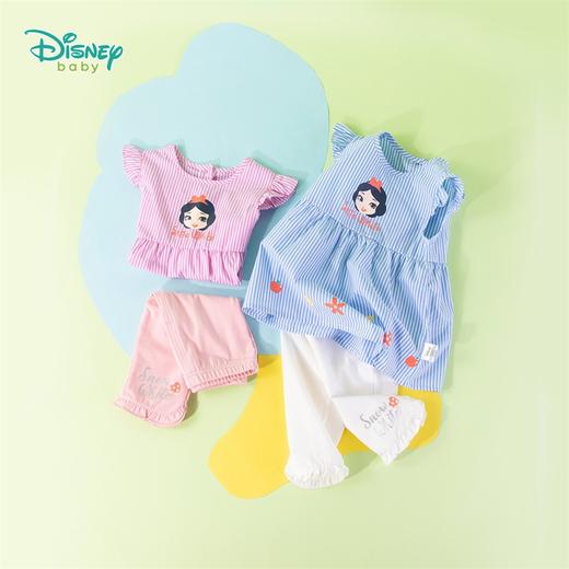 迪士尼女童两件套时髦短袖公主衫七分裤两件套套装 商品图0