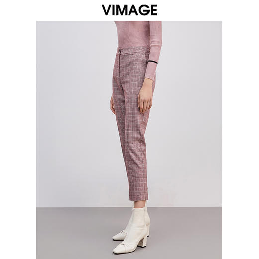 VIMAGE纬漫纪女装春夏款通勤时尚百搭职业小脚九分裤裤V1305941 商品图4