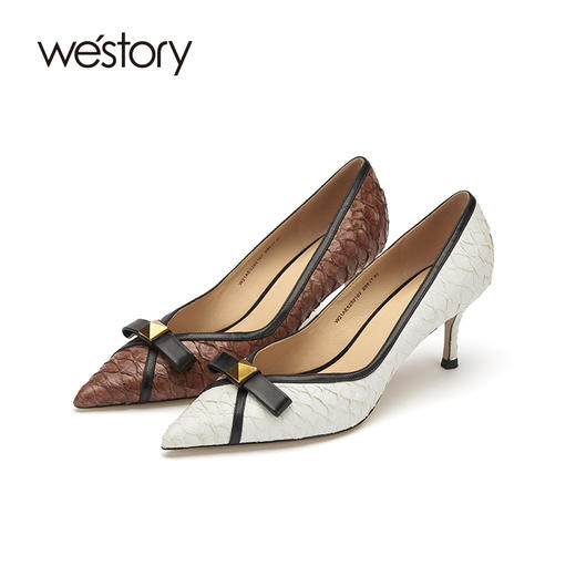 westory高跟鞋女2021年新款春季新款牛皮高跟鞋W21AE52521 商品图1