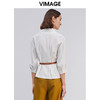 VIMAGE纬漫纪春季新款通勤百搭翻领七分袖收腰显瘦短上衣衬衫 商品缩略图3