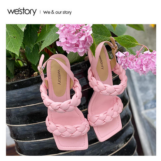 westory2020年夏季编织棉花糖网红潮流高跟凉鞋W20BG60861 商品图2