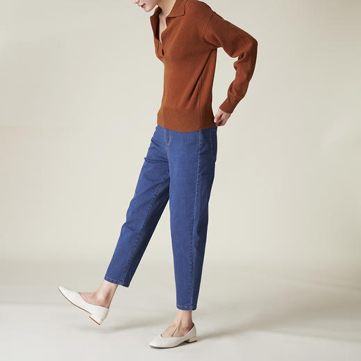 【T7】简约宽松款锥形牛仔裤 商品图3