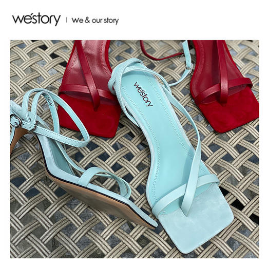 Westory2020夏新优雅方头时髦Slingback高跟鞋女W20BG60831 商品图3