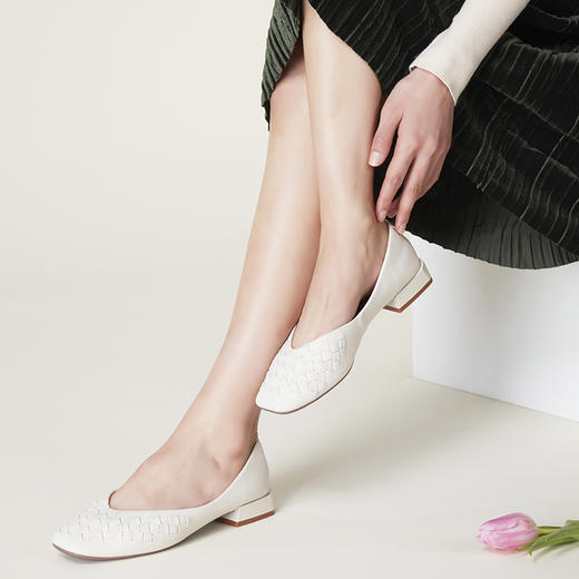 【JCU】羊皮手工编织浅口鞋 商品图0