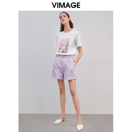 VIMAGE纬漫纪夏季新款通勤百搭显瘦纯色简约A版西装短裤女裤V1305927 商品图1