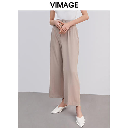 VIMAGE纬漫纪品牌女装春秋新款职业通勤显瘦阔腿直筒西装长裤V1305901 商品图2