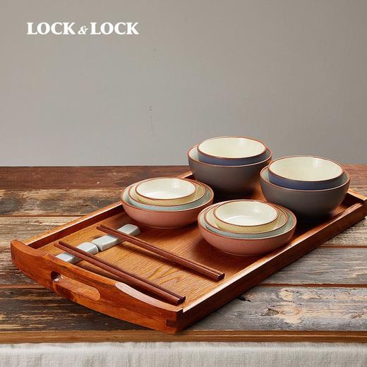 乐扣乐扣lock-lock田园餐具套装14件套 个性碗碟碗盘网红陶瓷碗具碗筷碗碟家用盘子碗套装微波炉适用 商品图4