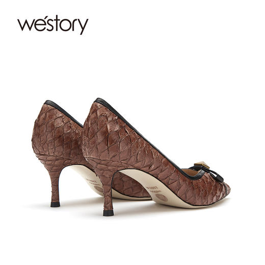 westory高跟鞋女2021年新款春季新款牛皮高跟鞋W21AE52521 商品图2