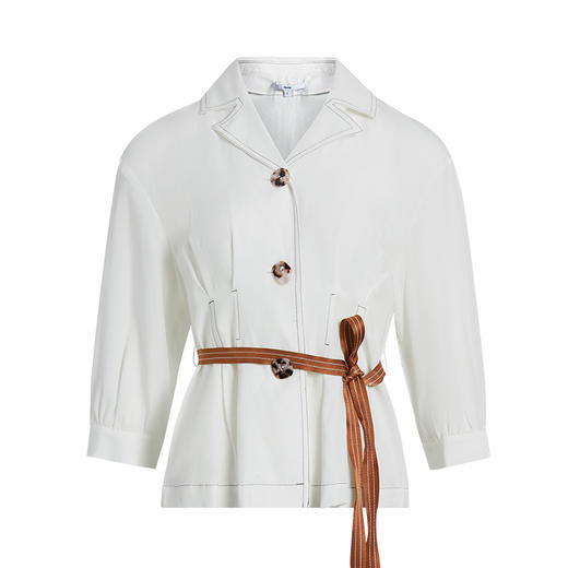 VIMAGE纬漫纪春季新款通勤百搭翻领七分袖收腰显瘦短上衣衬衫 商品图4