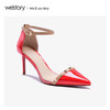 westory2020新款铆钉高跟凉鞋女粗跟性感优雅女鞋W20BH60791 商品缩略图1