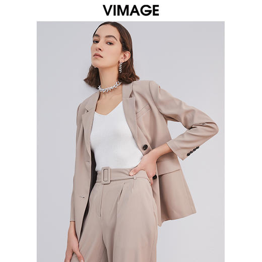VIMAGE纬漫纪品牌女装新款时尚气质通勤职业显瘦西装外套V1303903 商品图1