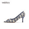 westory尖头细跟高跟鞋女2021春季新款宴会婚鞋新娘鞋W21AE52451 商品缩略图2