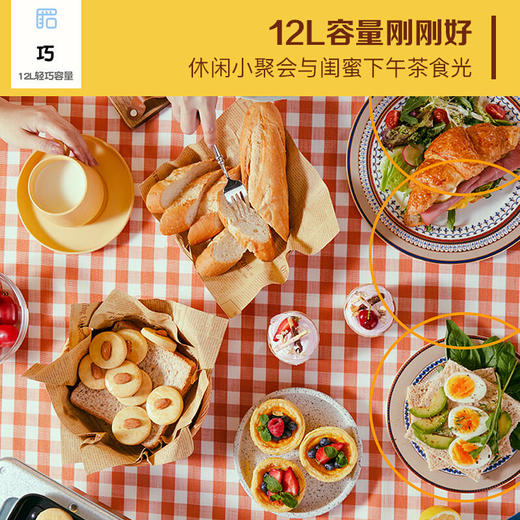 【法格】法格电烤箱家用多功能小烤箱清新迷你小型台式烘焙蛋糕蒸烤12升MH-1220C 商品图5