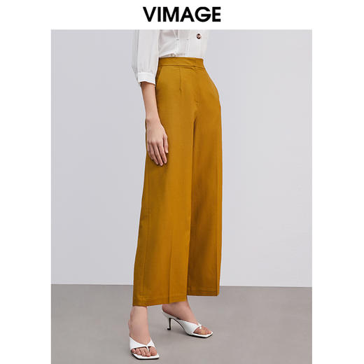 VIMAGE纬漫纪春季新款职业通勤百搭显瘦气质遮肉阔腿裤长裤女V1305944 商品图8