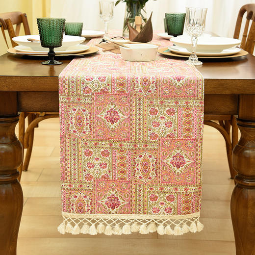 波西米亚方格桌旗茶几餐桌电视柜桌旗 商品图1