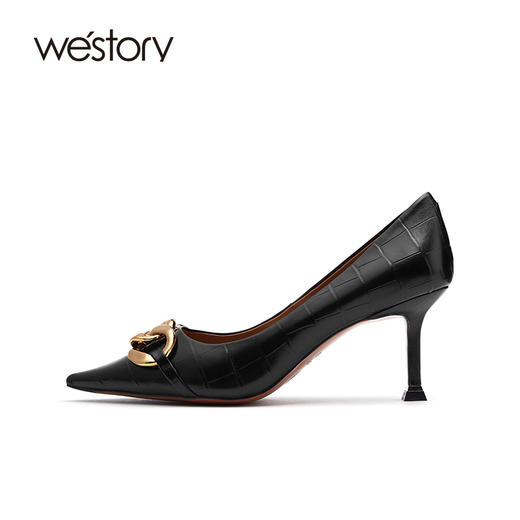 westory2021年春夏新款尖头优雅气质高跟鞋W21AE52031 商品图2