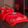 利路米纯正中国红喜庆婚庆床品多件套 商品缩略图3