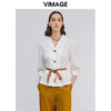 VIMAGE纬漫纪春季新款通勤百搭翻领七分袖收腰显瘦短上衣衬衫 商品缩略图5
