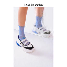 lost in echo 设计师春夏新款 双条带气眼运动玛丽珍单鞋