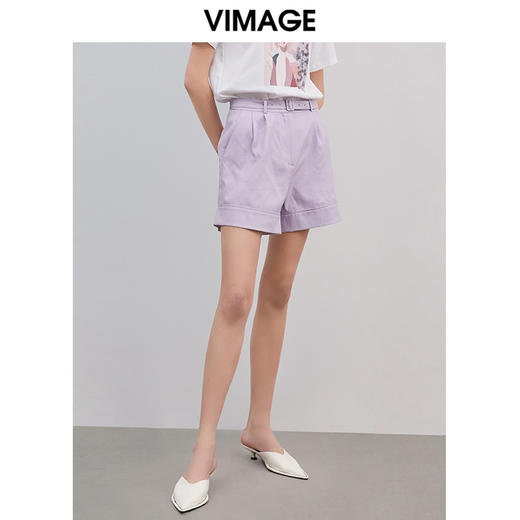 VIMAGE纬漫纪夏季新款通勤百搭显瘦纯色简约A版西装短裤女裤V1305927 商品图5