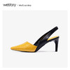 westory2020新款彩色蛇皮尖头高跟鞋女细跟时尚凉鞋W20AH52001 商品缩略图1