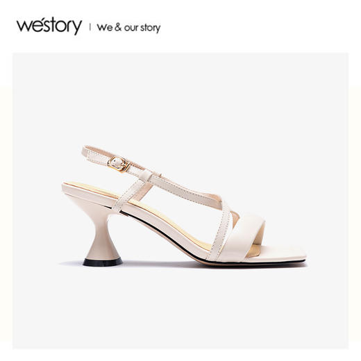 westory2020春季新款方头时髦Slingback尖头高跟鞋女W20BG60771 商品图3