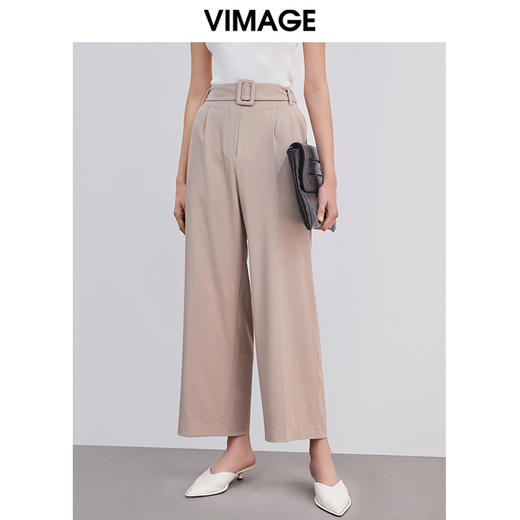 VIMAGE纬漫纪品牌女装春秋新款职业通勤显瘦阔腿直筒西装长裤V1305901 商品图0