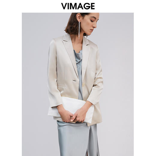 VIMAGE纬漫纪女装夏款时尚职业通勤百搭显瘦干练西装外套女V130390 商品图5