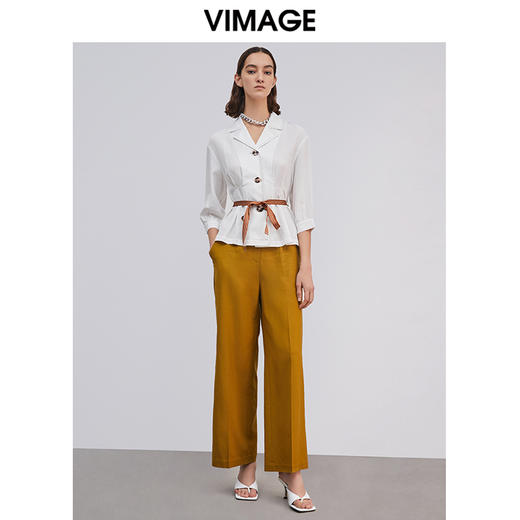 VIMAGE纬漫纪春季新款职业通勤百搭显瘦气质遮肉阔腿裤长裤女V1305944 商品图7