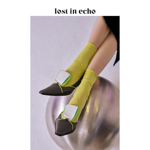 【下架】lost in echo 设计师春夏 橡胶前掌运动鞋舌尖头图钉跟单鞋 商品图3