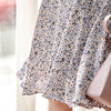 欧芮儿碎花雪纺连衣裙2021春夏收腰显瘦蝴蝶结复古收褶小清新裙子 商品缩略图2