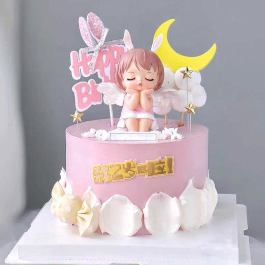 安妮宝贝天使爱莎蛋糕装饰摆件宝宝周岁生日可爱公主女孩满月配件