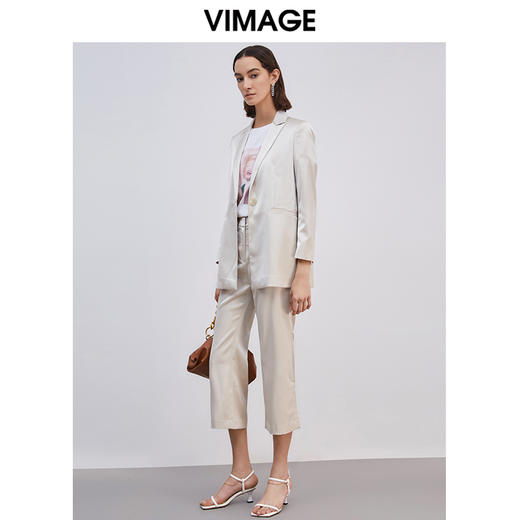 VIMAGE纬漫纪女装夏款时尚职业通勤百搭显瘦干练西装外套女V130390 商品图1