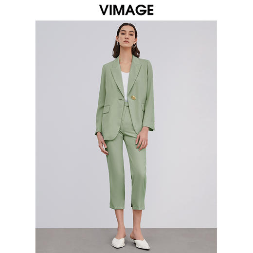 VIMAGE纬漫纪品牌女装春季新款舒适百搭通勤显瘦小脚九分裤女 商品图2