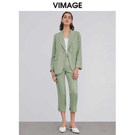 VIMAGE纬漫纪春季新款时尚通勤百搭职业显瘦一粒扣西装外套女 商品图1