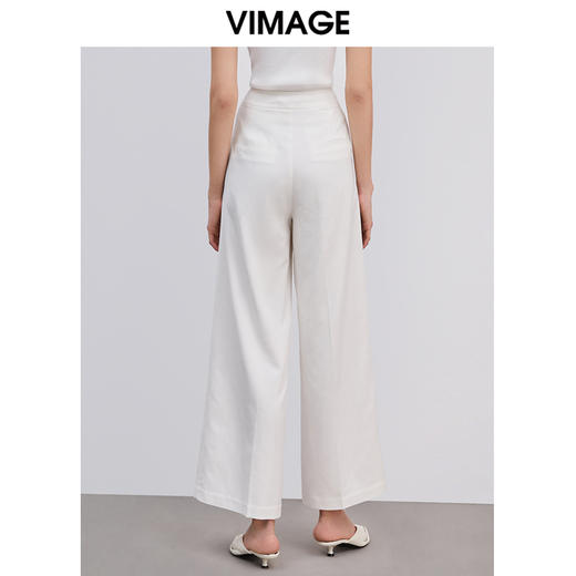 VIMAGE纬漫纪春季新款职业通勤百搭显瘦气质遮肉阔腿裤长裤女V1305944 商品图2