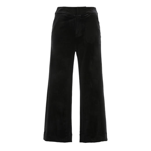 乔万尼新款金丝绒阔腿裤女高腰垂感灯芯绒直筒EI1F958 商品图3