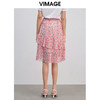 VIMAGE纬漫纪女装夏季不对称印花高腰半身裙V1306917 商品缩略图3