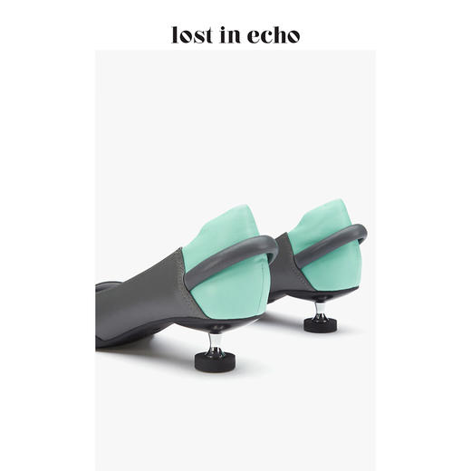 【下架】lost in echo 设计师春夏新款 橡胶前掌运动后跟尖头图钉跟单鞋 商品图4