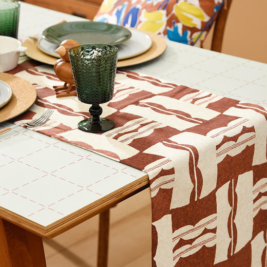 抽象几何桌旗现代简约复古美式桌旗 商品图1