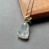 高冰种飘花翡翠知足常乐幸福甜蜜18k白金黄金钻石镶嵌高冰种阳绿翡翠水滴 商品缩略图1