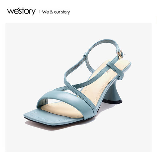 westory2020春季新款方头时髦Slingback尖头高跟鞋女W20BG60771 商品图2