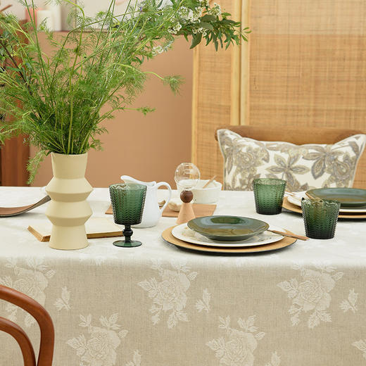 玫瑰亚麻桌布棉麻美式法式高级感桌布 商品图2