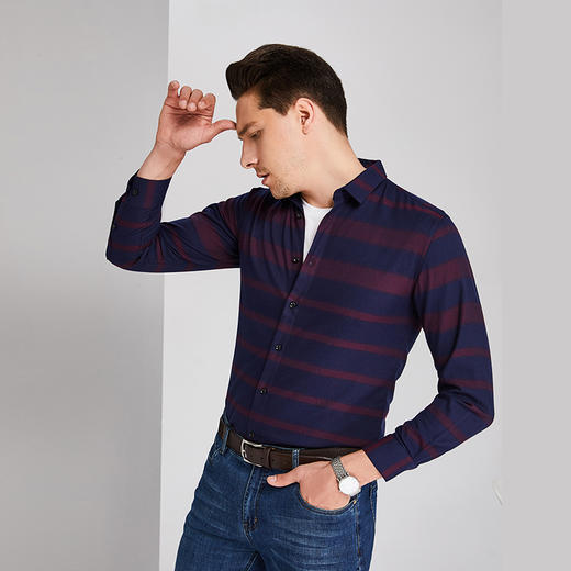 YvesFigarau伊夫·费嘉罗秋冬商务休闲简约舒适保暖长袖衬衫860310 商品图3