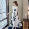 HT-8030夏季新款度假过膝水墨印花露背吊带裙 商品缩略图1