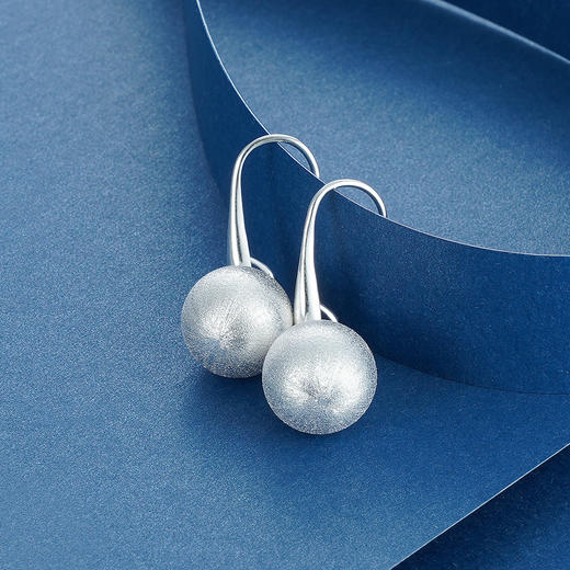 S925银时尚耳环【CE00448】圆球球2101 商品图2