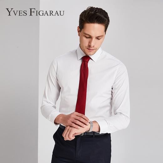 YvesFigarau伊夫·费嘉罗秋冬新款100%棉格纹正装职业上班穿长袖衬衫900308 商品图0