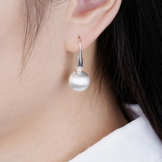 S925银时尚耳环【CE00448】圆球球2101 商品图5