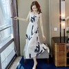 HT-8030夏季新款度假过膝水墨印花露背吊带裙 商品缩略图3