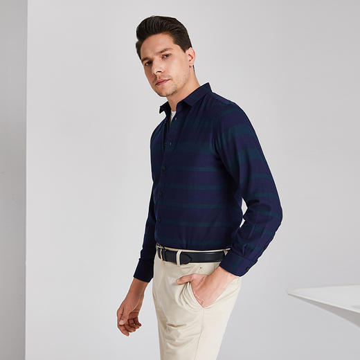 YvesFigarau伊夫·费嘉罗秋冬商务休闲简约舒适保暖长袖衬衫860310 商品图8